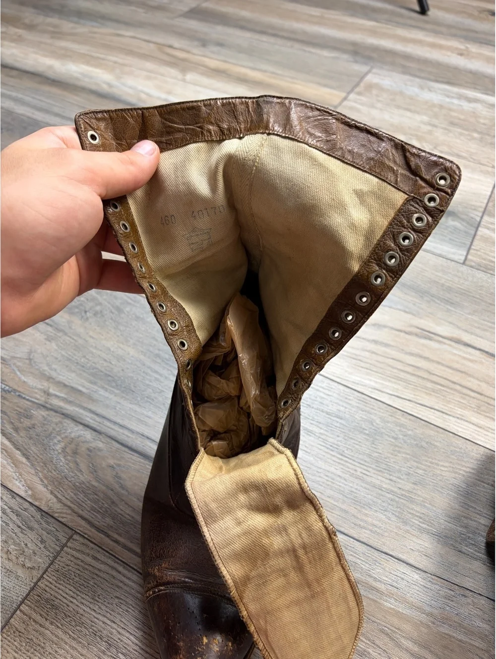 Vintage Brown Leather Button-Up Ankle Boots